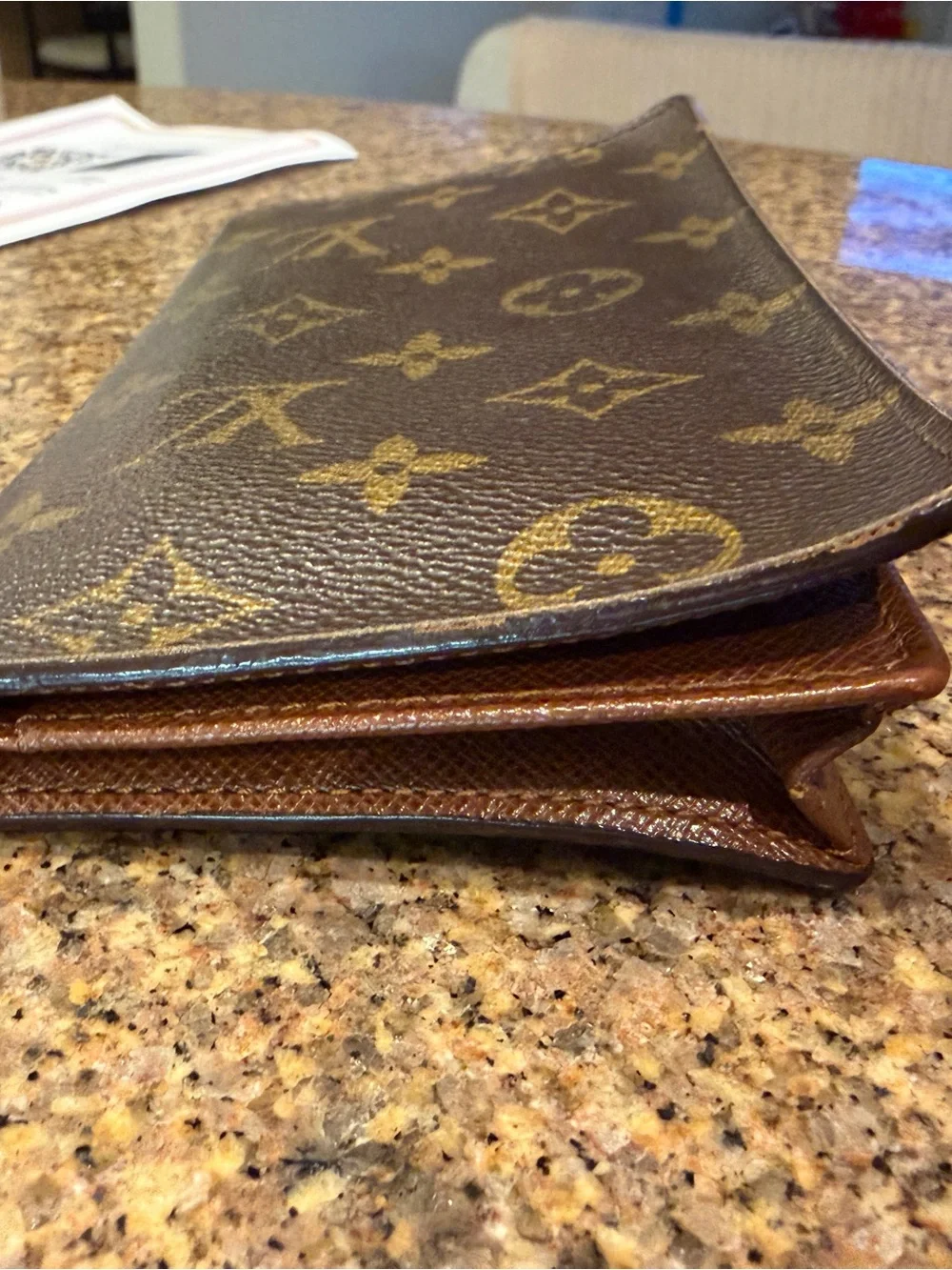Louis Vuitton Monogram Canvas Long Card Holder Wallet - Brown & Gold